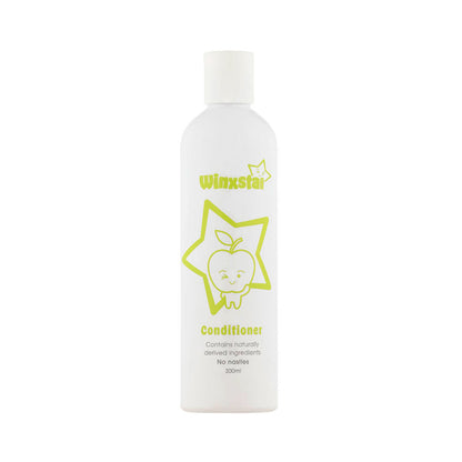 Winxsta Kids conditioner 300ml - white bottle with cute apple character and star shown on the front. 