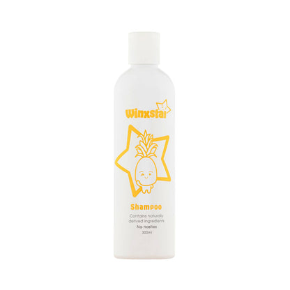 Winxsta Kids shampoo 300ml - white bottle with cute pineapple character and star shown on the front.